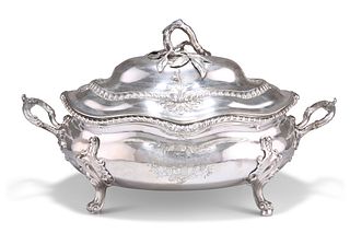 A LARGE GEORGE III SILVER SOUP TUREEN,?by?John Henry Vere & William Lutwych