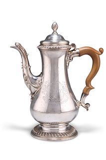 A GEORGE III SILVER COFFEE POT,?by Thomas Whipham & Charles Wright,?London 