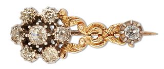 A DIAMOND HALLEY'S COMET BROOCH, CIRCA 1830S, a cluster of old-cut diamonds