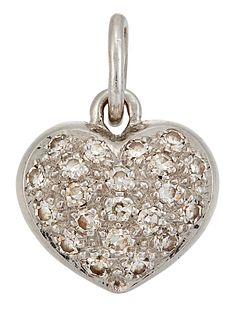 A DIAMOND HEART PENDANT, pav?-set with eight-cut diamonds, total estimated 