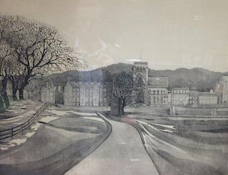 Juliet de Gaye (British, 1930-2012) - Ampleforth Abbey, Yorkshire, signed lower right "de Gaye '75"