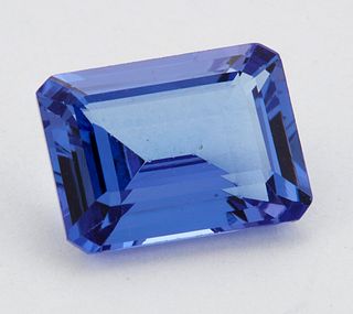 AN OCTAGONAL STEP-CUT TANZANITE,?3.02ct.?Measures 9.96mm by 7.36mm by 4.43m