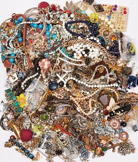 A LARGE QUANTITY OF COSTUME JEWELLERY, including beaded and paste set neckl