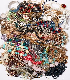 A LARGE QUANTITY OF COSTUME JEWELLERY, including?beaded and paste set neckl