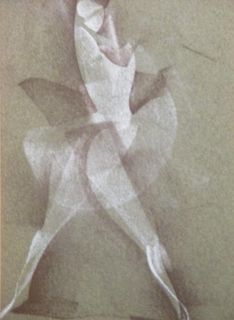 Mary Krishna (British, 1909-1968) - Study of a Dancing Girl IV, 1940, pastel and chalk on paper, 22
