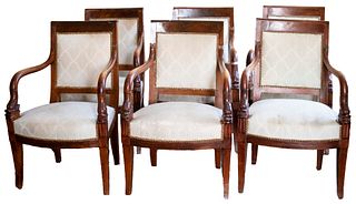 Regency Style Mahogany Dining Chairs, 6