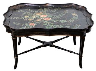 English Paint Decorated Coffee Table