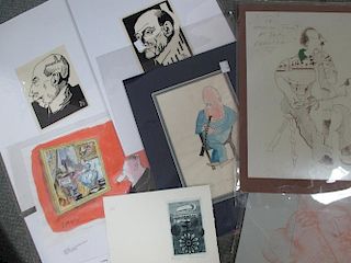 A portfolio   of 20th century paintings, drawings and prints, predominantly of a musical interest <b