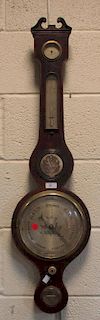 A 19th century mahogany banjo cased barometer, signed Pedrone Carlisle <br> <br>