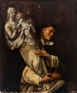 Spanish school; second half of the 17th century. 
"Saint Hyacinth of Poland". 
Oil on canvas. Relined.