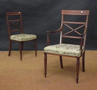 A set of ten late Victorian mahogany dining chairs including two carver chairs <br> <br>