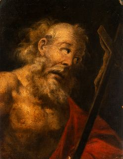 Andalusian school; second half of the 17th century.
"Saint Jerome".
Oil on canvas. Relined