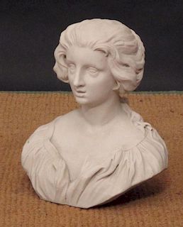 A composite marble female portrait bust, 41cm high <br> <br>