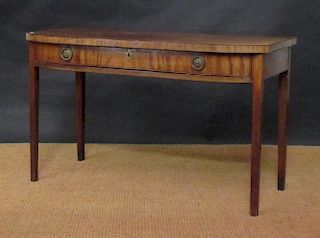 A Regency mahogany bow front serving table, 77 x 127 x 58cm <br> <br>