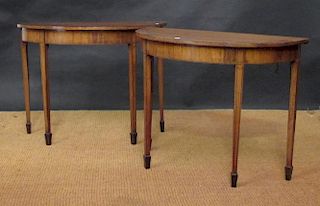 An 18th century mahogany D-end dining table, 247cm long (extended) x 100cm wide <br> <br>