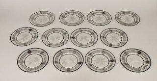 A set of twelve silver overlaid ice plates <br> <br>