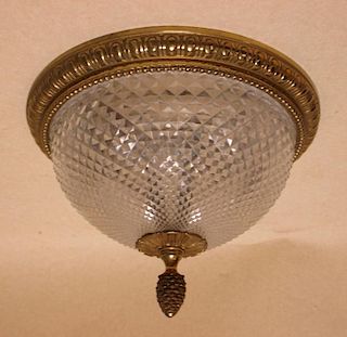 A cut glass and gilt brass mounted ceiling light <br> <br>
