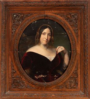 Circle of FEDERICO DE MADRAZO Y KUNTZ (Rome, 1815 - Madrid, 1894).
"Portrait of a Lady.
Oil on canvas.