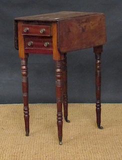 A Regency mahogany drop leaf work table, 73 x 45 x 35cm <br> <br>