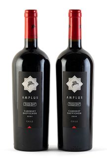 Two Amplus Santa Ema bottles, vintage 2004.
Category: red wine, Cabernet Sauvignon. D.O. Valle de Cachapoal. Maipo Island (Chile).
Level: A.
750 ml.