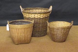 A pair of wicker log baskets and others of varying sizes (6) <br> <br>