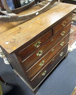 An 18th century oak chest of drawers, 96 x 96 x 53cm <br> <br>