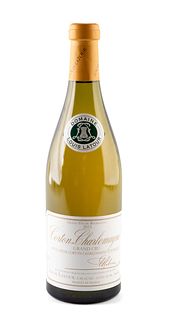 A bottle of Corton Charlemagne, Grand Cru, Louis Latour, 2015 vintage.
Category: white wine. Corton-Charlemagne, Burgundy, France.
Level: A.