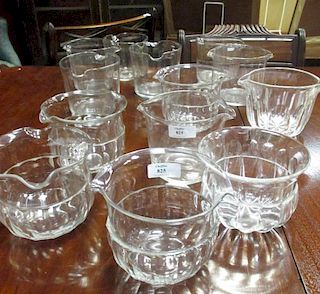 A set of seven 19th century plain glass wine rinsers, and another set of six <br> <br>