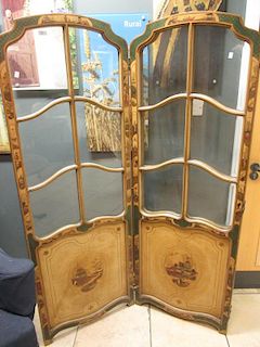 A three fold gold Chinoiserie screen, 173cm tall <br> <br>