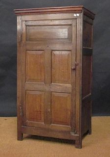 A small oak Wainscot wardrobe, 153 x 82 x 59cm <br> <br>