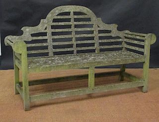 A Lutyens style teak garden bench, <br> <br>