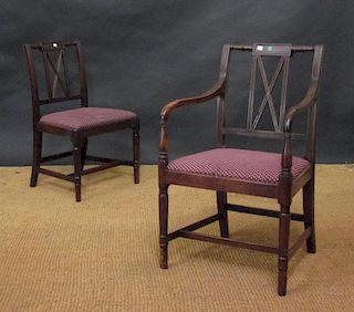 A set of four Regency mahogany dining chairs <br> <br>