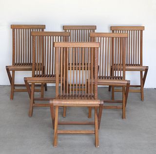 After Hans Wegner, Set of Six Modern Folding Chairs