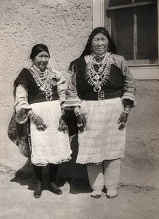 Unknown, Two Pueblo Women Wearing Necklaces, ca. 1920