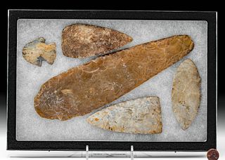5 Native American Archaic Stone Tools & Points