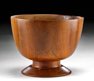Fine Early 20th C. Hawaiian Milo Wood Goblet Bowl