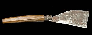 19th C. American Frontier Steel & Wood Folding Knife