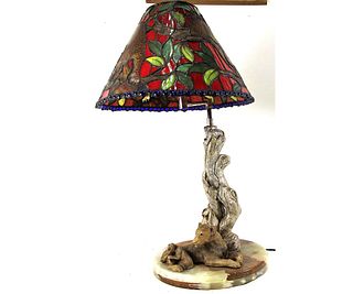 FIGURAL LAMP ON MARBLE BASE