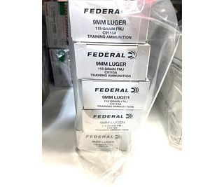 5 BOXES OF FEDERAL 115GR 9MM FMJ AMMO