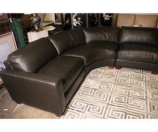 ITALIAN GRAY LEATHER SECTIONAL