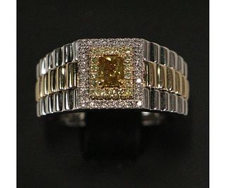 14kt TWO TONE GOLD FANCY COLOR DIAMOND RING