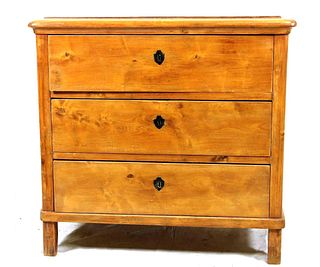 19th CENTURY THREE DRAWER BEDSIDE CHEST