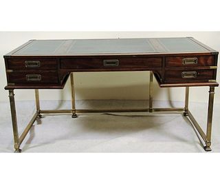 CAMPAIGN STYLE LEATHER TOP DESK BY SLIGH