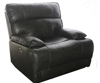 CHARCOAL LEATHER POWER RECLINER