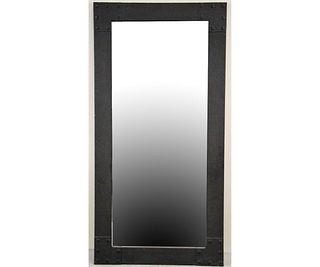 CONTEMPORARY RIVETED METAL FRAMED MIRROR