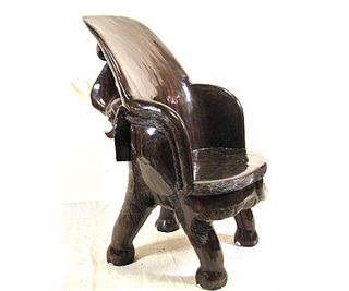 HAND CARVED ELEPHANT CHAIR