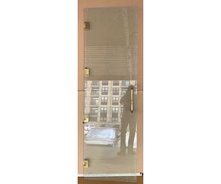 PAIR OF GLASS DOORS WITH BRASS HARDWARE