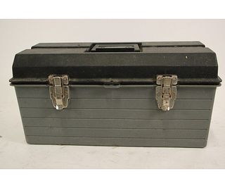 PLASTIC TOOL BOX WITH VARIOUS TOOLS