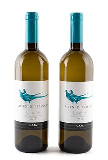 Two bottles of Alteni di Brassica Langhe, vintage 2017. Category: white wine. Langhe, Piedmont, Italy. Level: A.