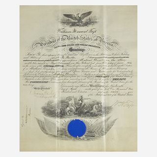 [Presidential] Cleveland, Grover, and William McKinley, and William H. Taft Group of 3 Signed Military Commissions
